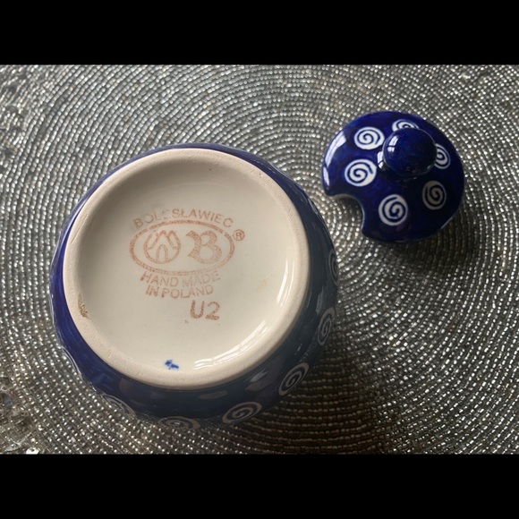 Boleslaweic Polish pottery handmade sugar bowl. Beautiful!❣️ - Picture 6 of 6